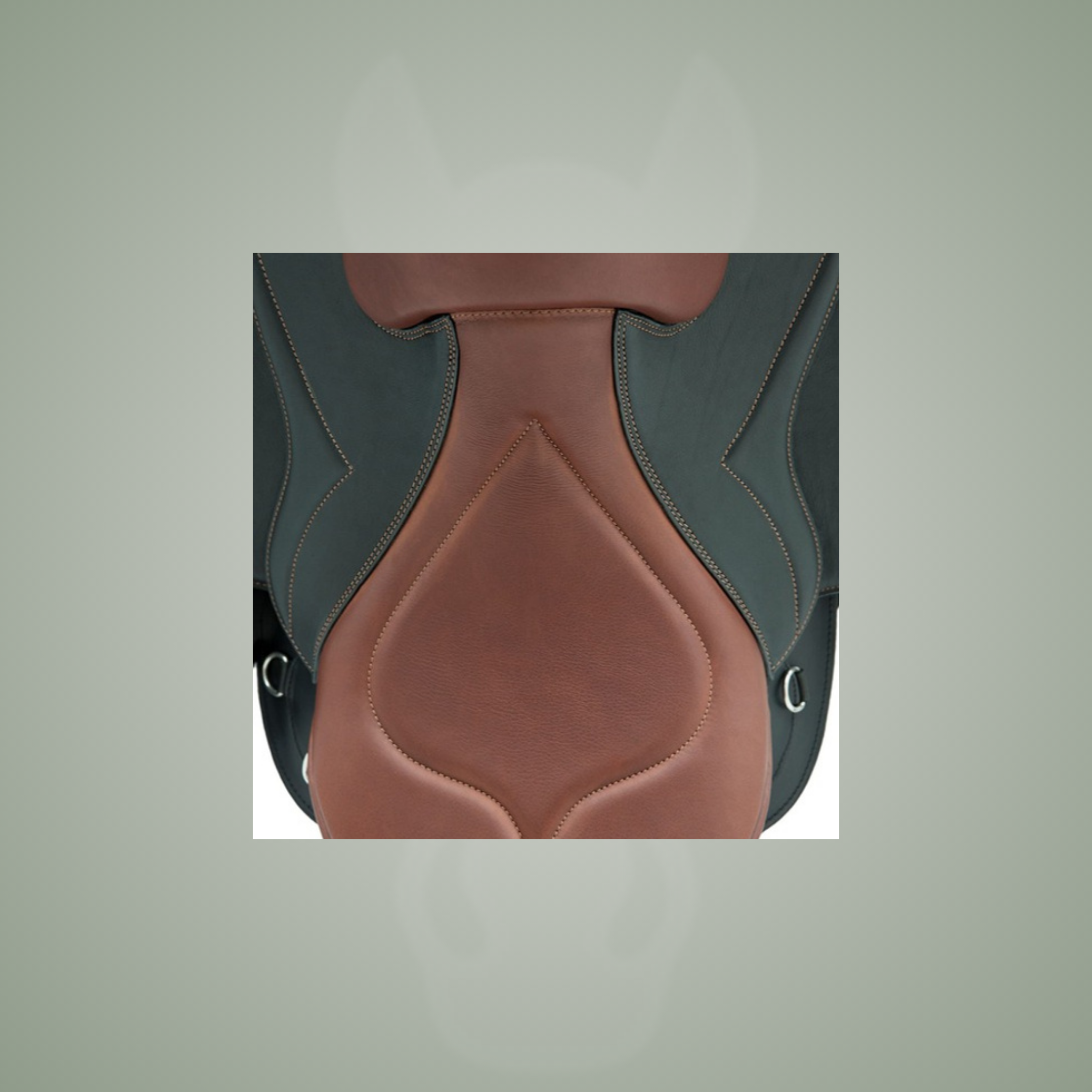 Kieffer Trail trekking saddle, on the One-Eyed Equine branded background