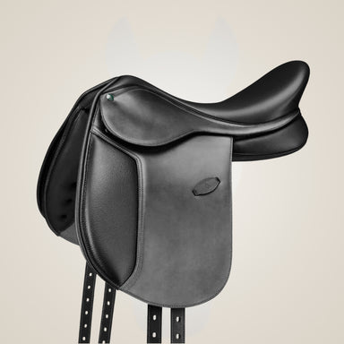 Arena Dressage Pony Saddle in black leather.