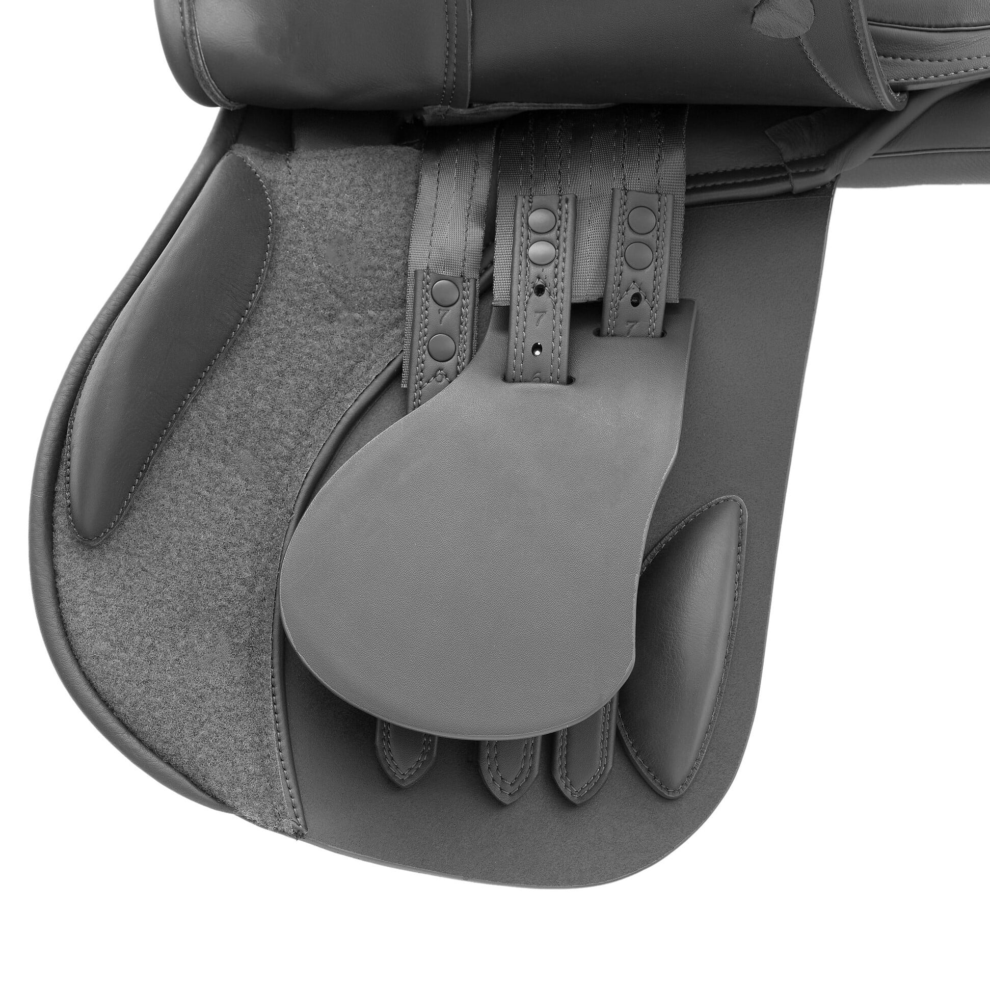 Kieffer Le Mans all purpose saddle in black, wool-filled gusseted panel with short girth straps