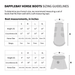 Dapplebay horse boot sizing guidelines chart with measurements and illustrations.