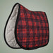 Dapplebay Holiday Plaid jump saddle pad red side view