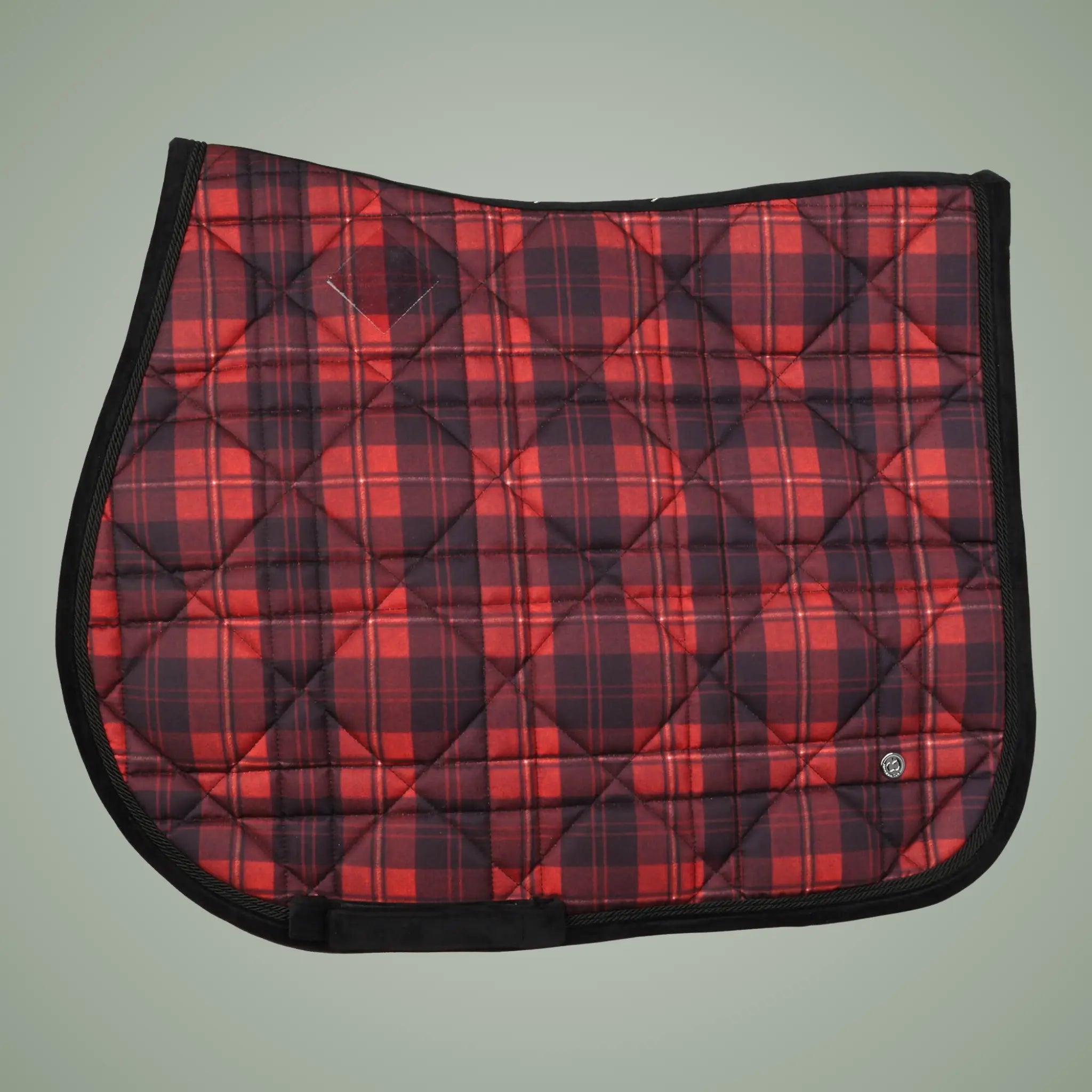 Dapplebay Holiday Plaid jump saddle pad in red