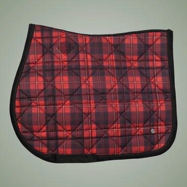 Dapplebay Holiday Plaid jump saddle pad in red