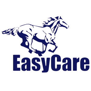 Logo of EasyCare with a horse illustration on a white background
