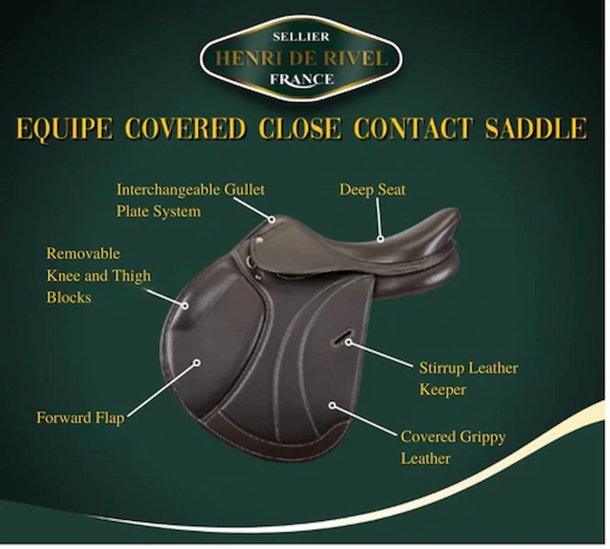HENRI DE RIVEL EQUIPE COVERED CLOSE CONTACT IGP SADDLE