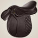 Brown leather saddle on a beige background