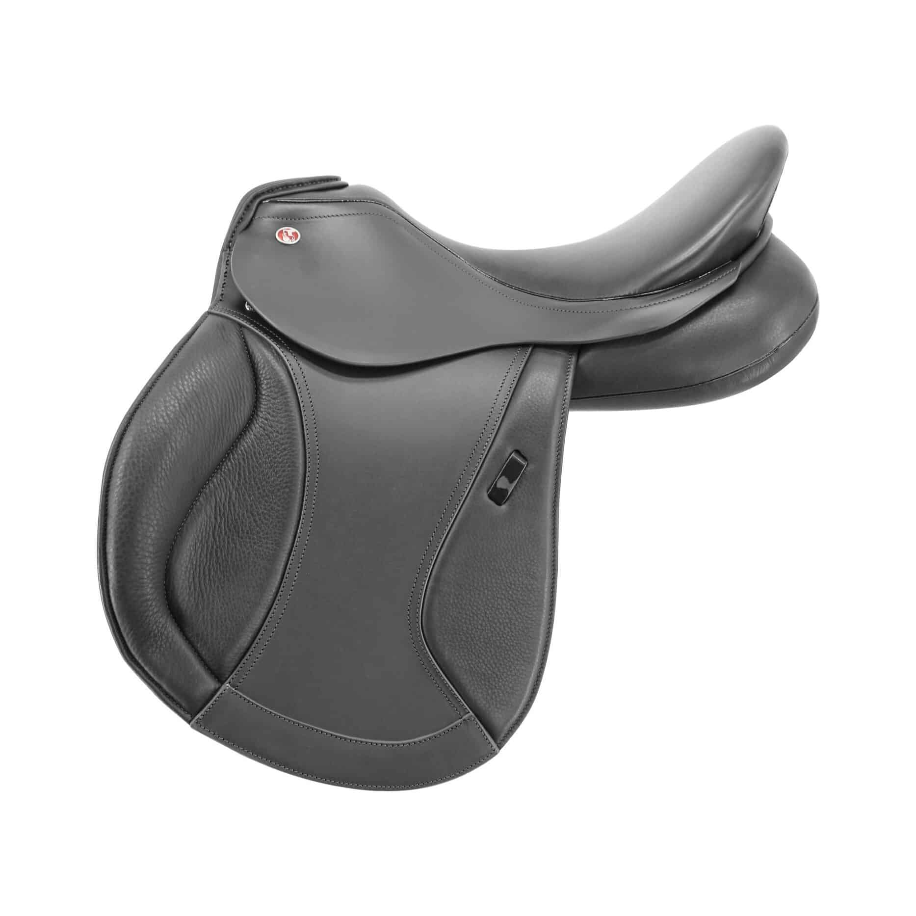 Kieffer Aachen all purpose saddle in black, Velcro knee rolls for an adjustable leg position
