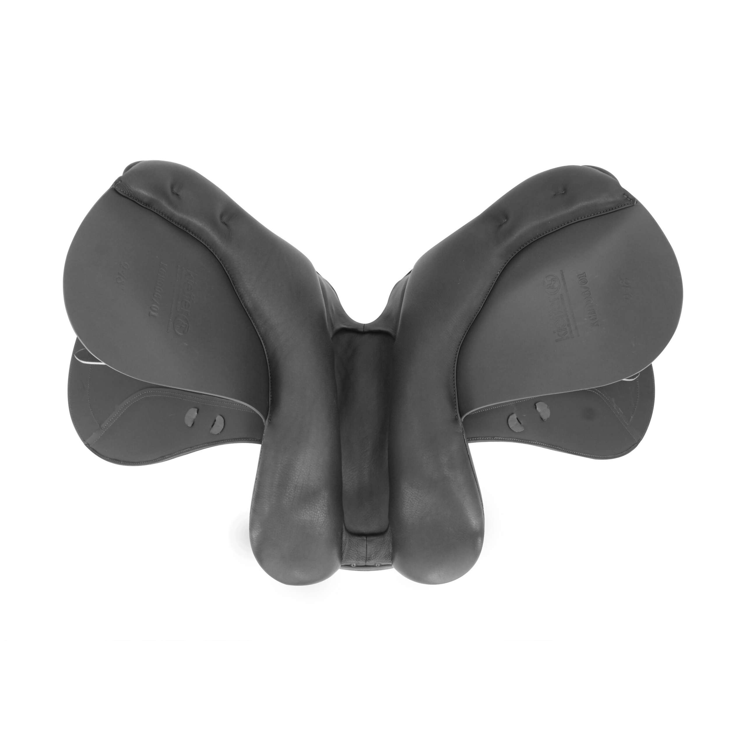 Kieffer Aachen all purpose saddle in black, with patent leather decorative piping