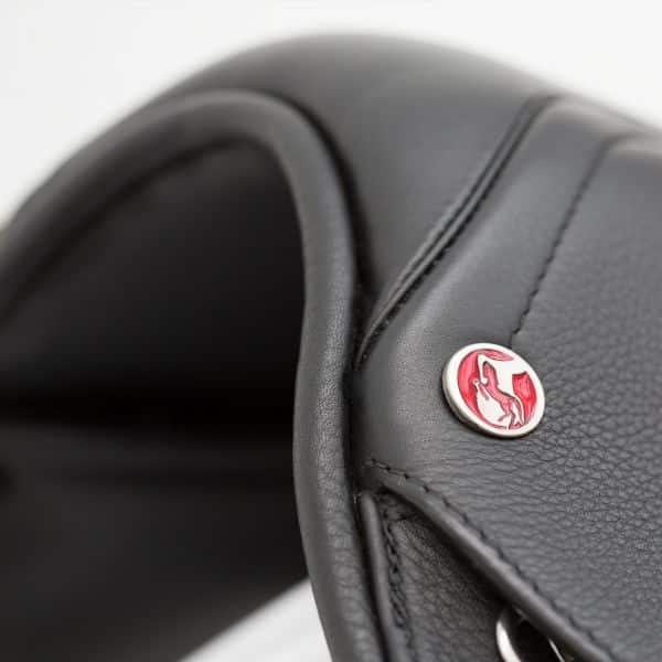 Kieffer Brugge dressage saddle, deep seat with long girth straps and V-shaped girthing