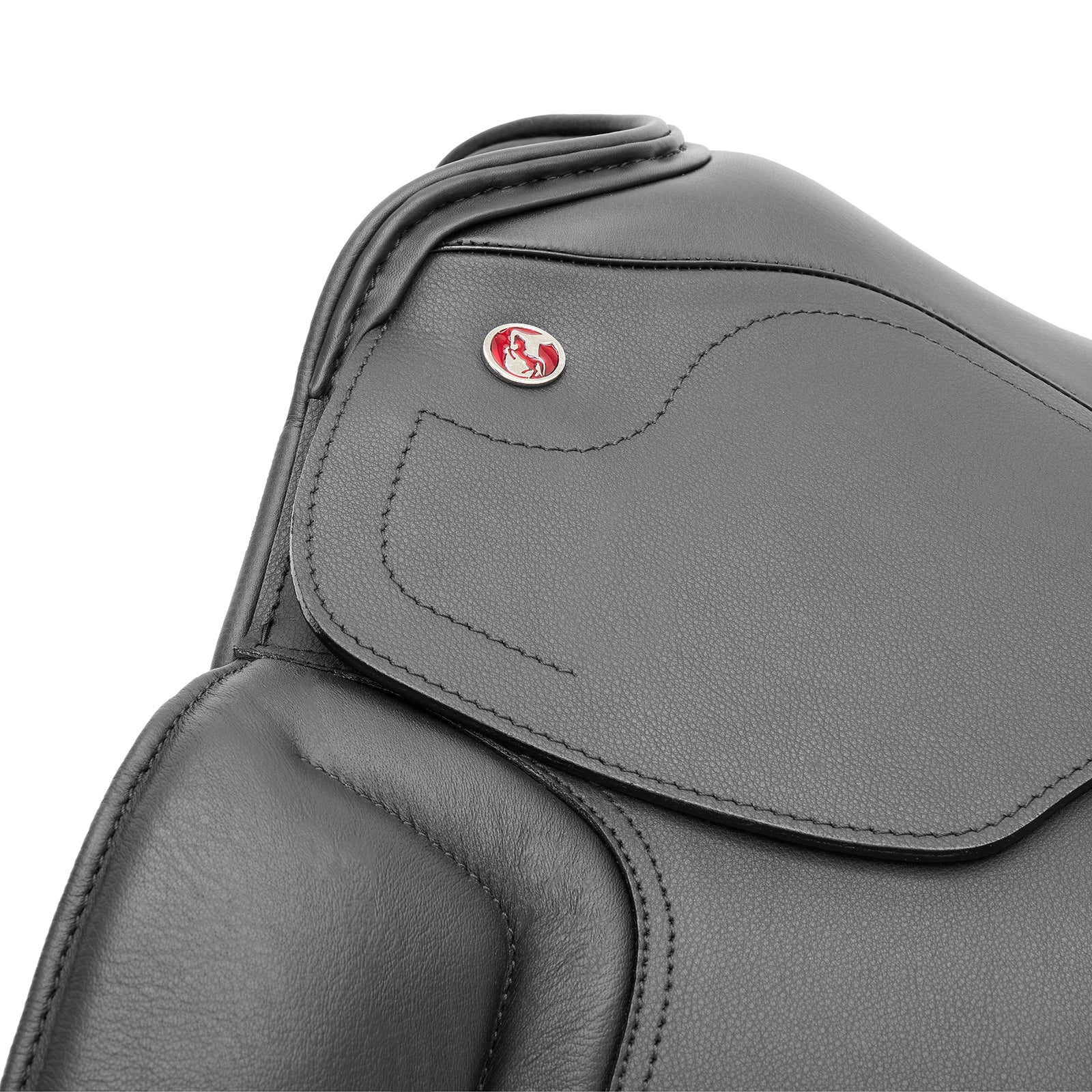 Kieffer Cannes dressage saddle, deep padded seat with Midi and Maxi Velcro knee blocks under the flap