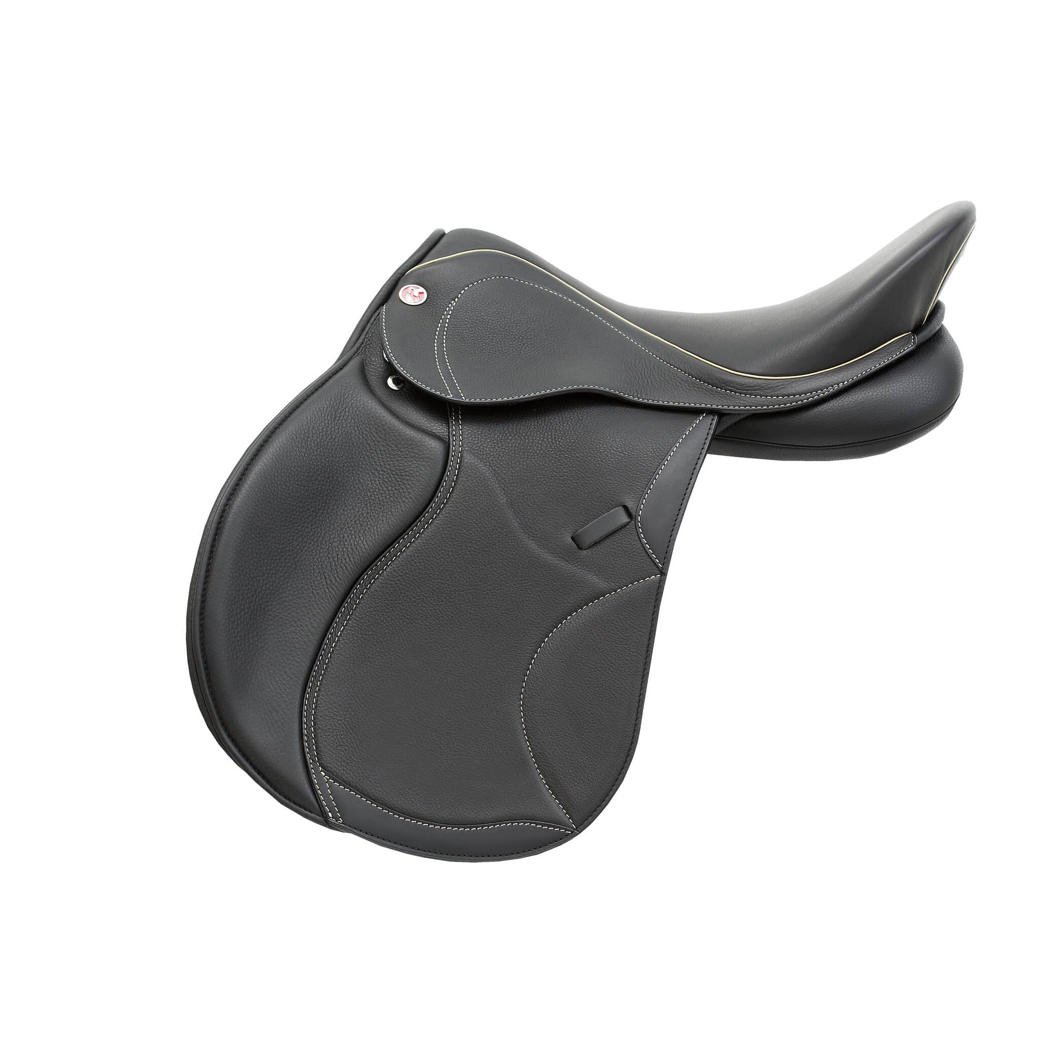 Kieffer Le Mans all purpose saddle in black with cream decorative stitching