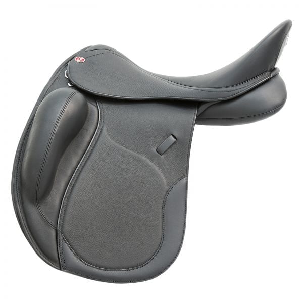 Kieffer Rotterdam dressage saddle, flat padded panels for horses with a well-muscled topline