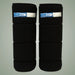 Pair of black leg wraps with Cool Max labels on a gray background