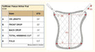 TuffRider Fleece Wither Pad measurement chart with pad diagram on a beige background