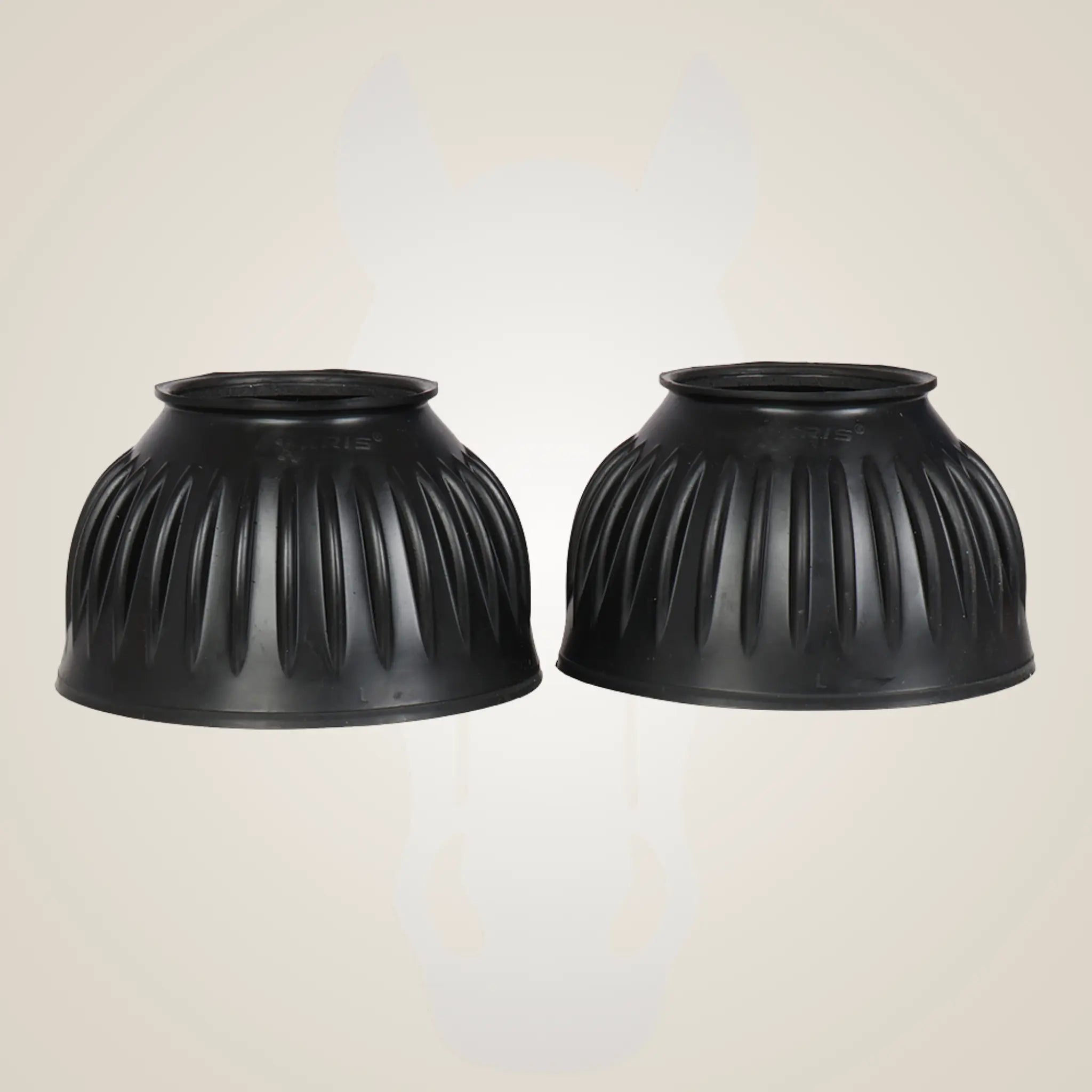 Two black bell boots 