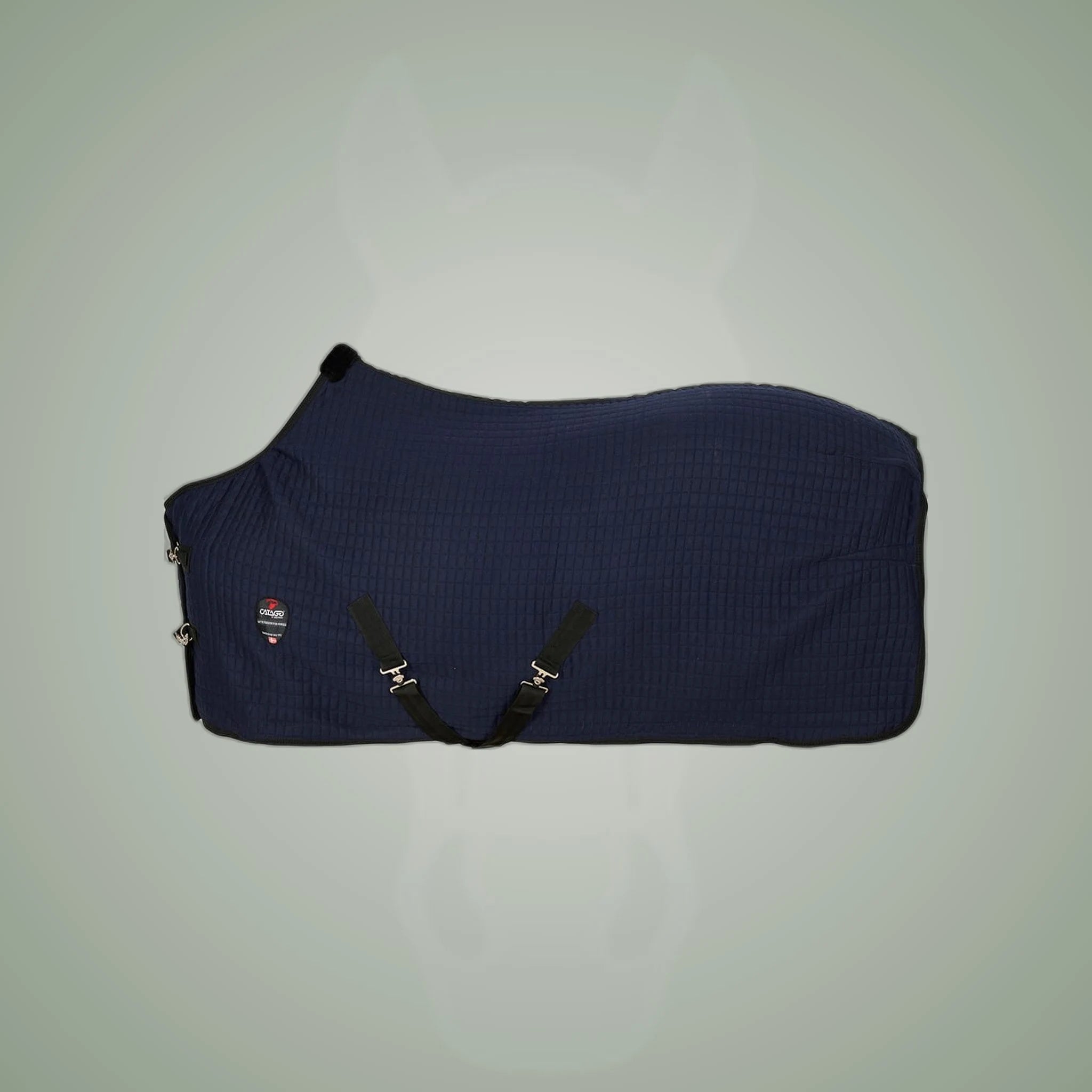Catago Cooler Blanket on One-Eyed Equine branded background