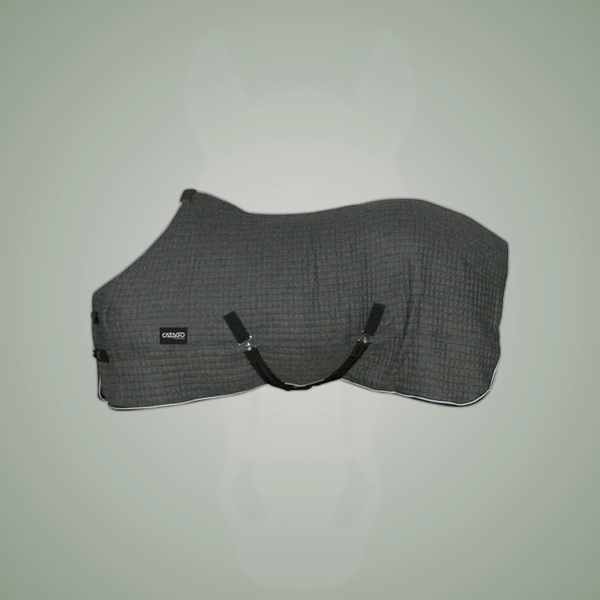 Catago Cooler Blanket on One-Eyed Equine branded background