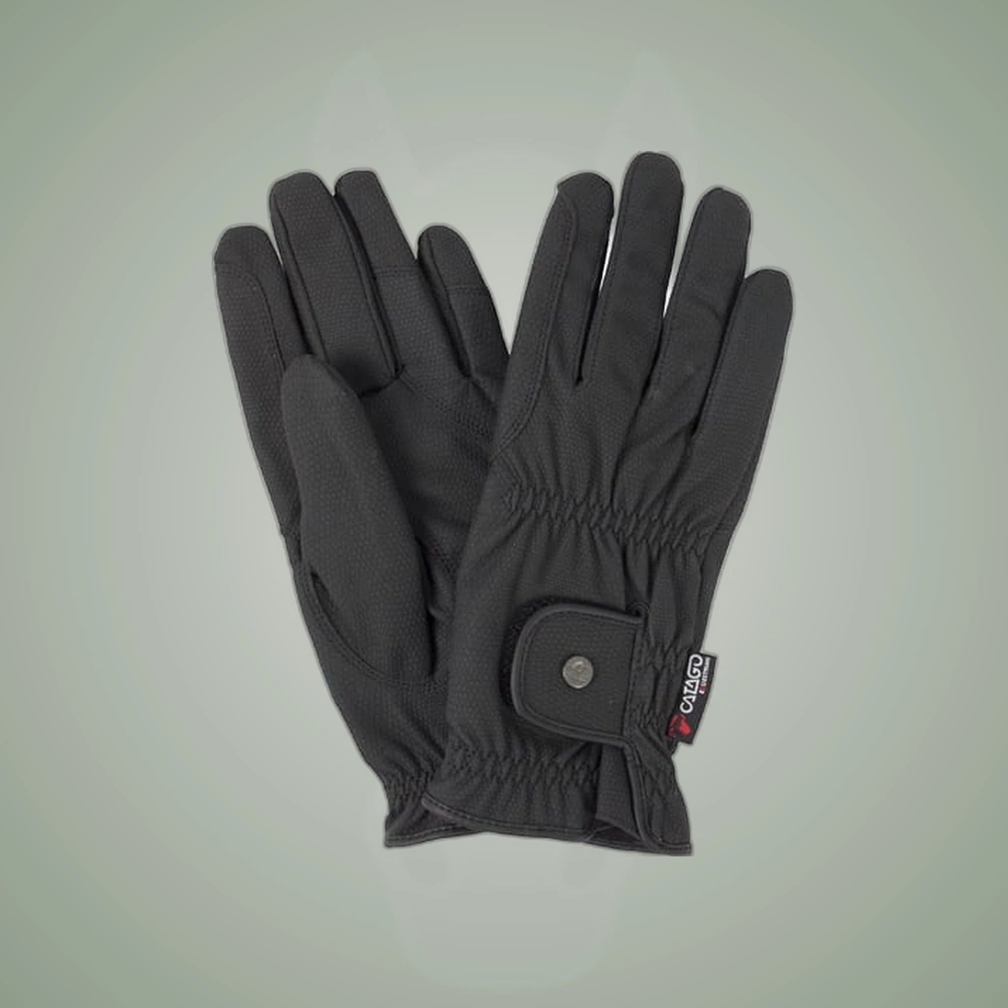 Catago Elite Winter Riding Gloves on One-Eyed Equine branded background