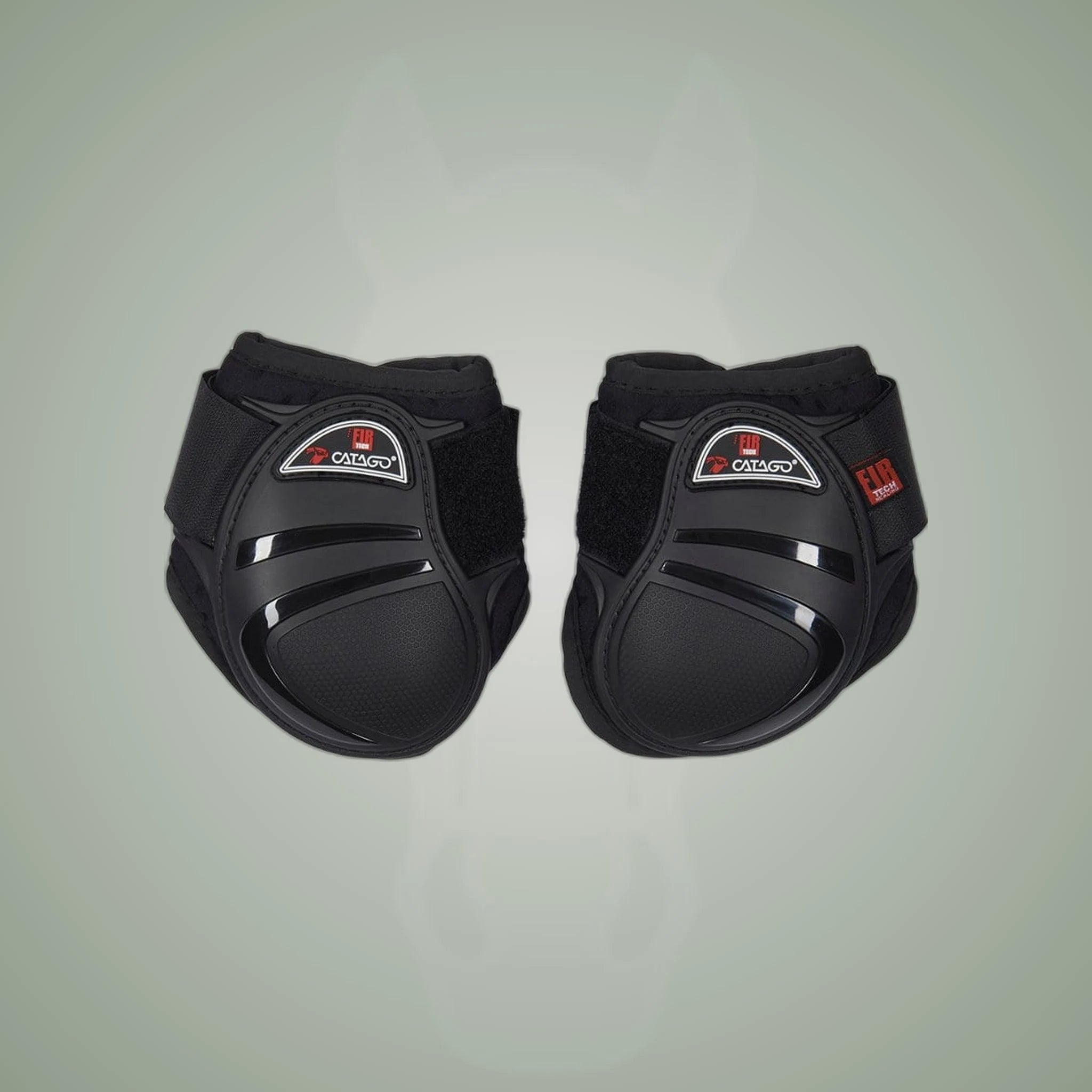 Catago FIR-Tech Fetlock Boots on One-Eyed Equine branded background