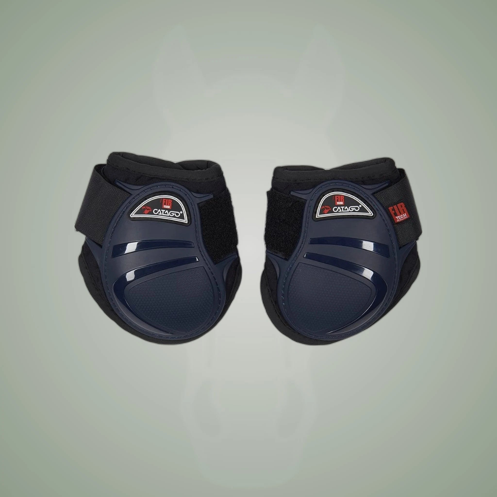 Catago FIR-Tech Fetlock Boots on One-Eyed Equine branded background