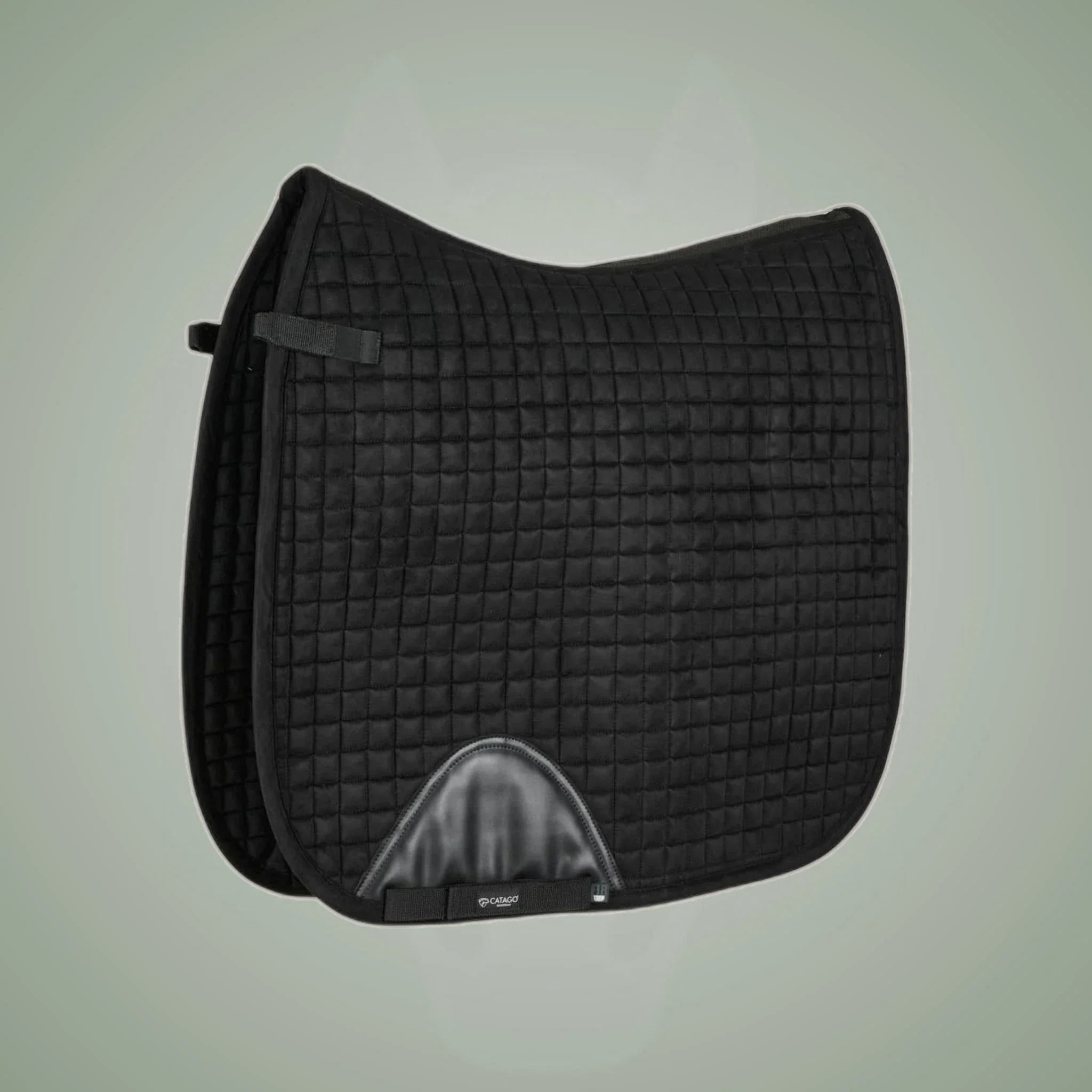 Catago FIR-Tech Performance dressage saddle pad in black, quilted.