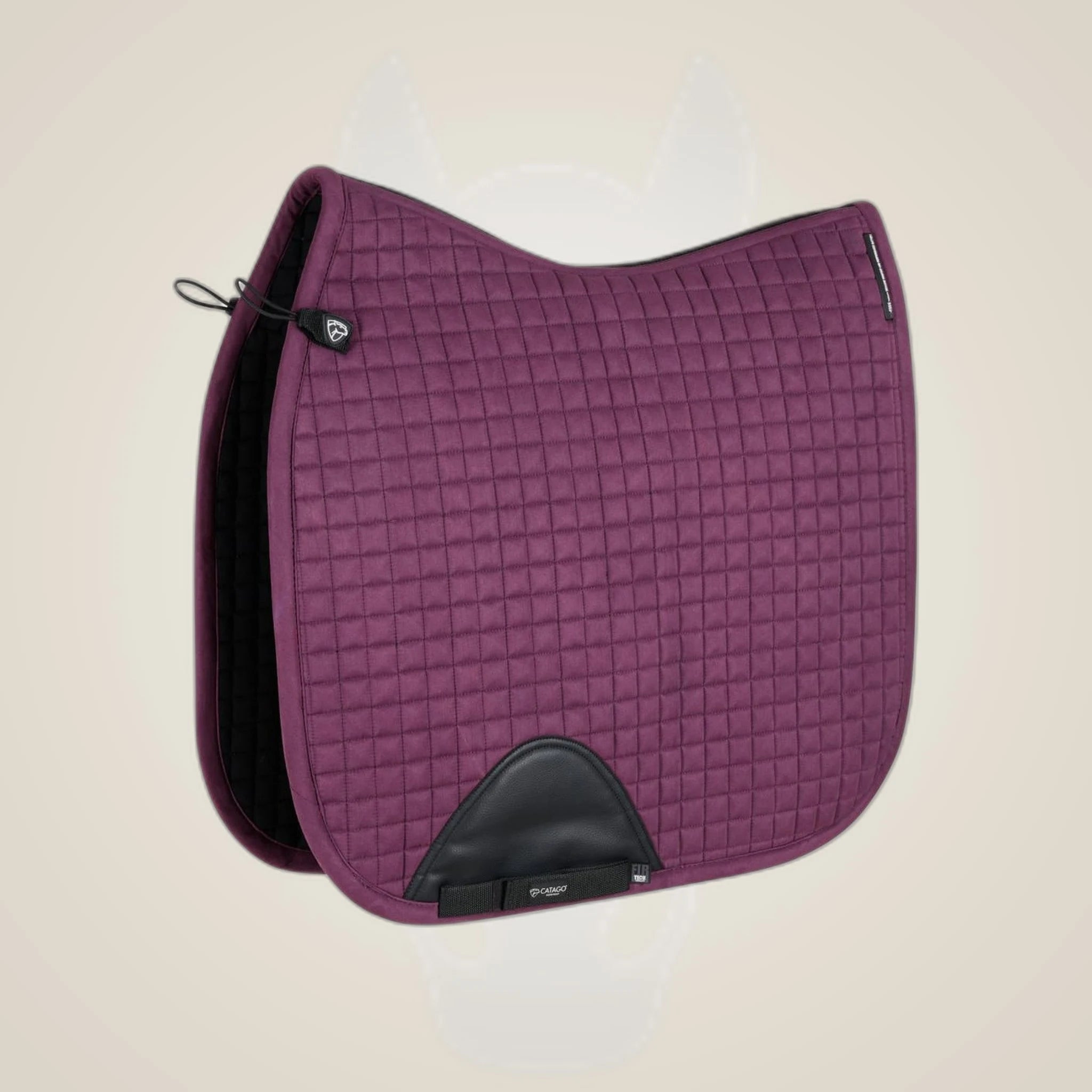 Catago FIR-Tech Performance Dressage Saddle Pad on One-Eyed Equine branded background