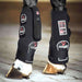 Catago FIR-Tech Pro tendon pads fitted inside stable boots on a horse's forelegs.