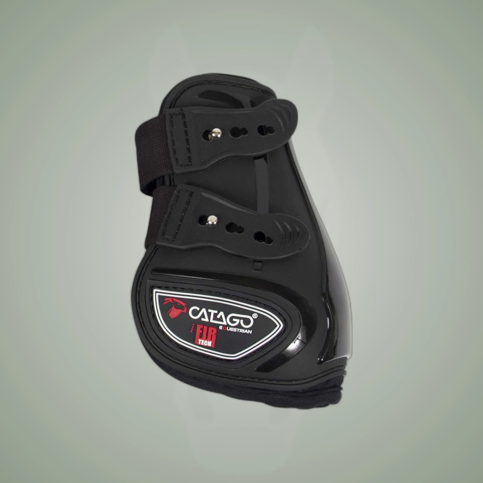Catago FIR-Tech Rear Tendon Boots on One-Eyed Equine branded background