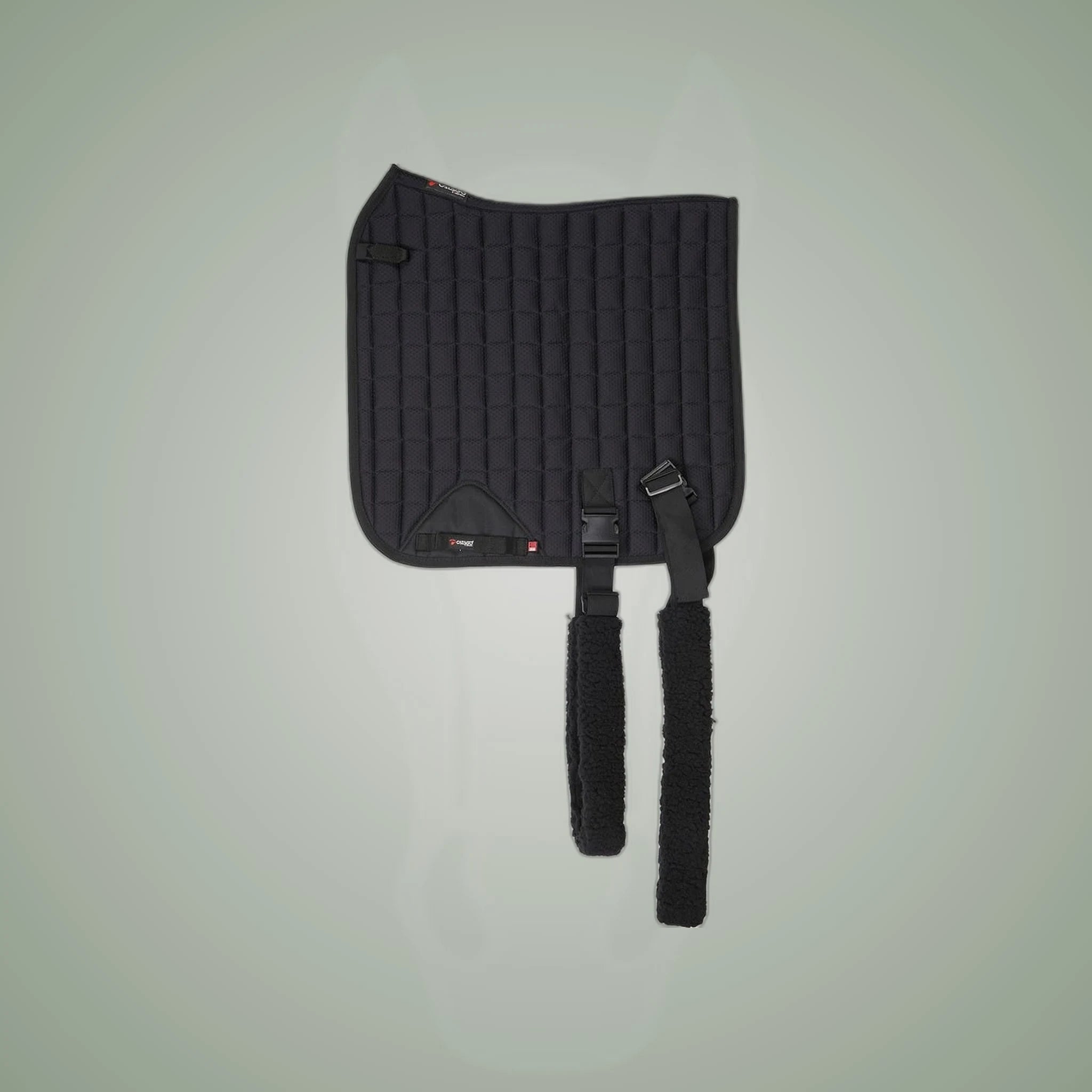 Catago FIR-Tech Training Saddle Pad with Elastic on One-Eyed Equine branded background