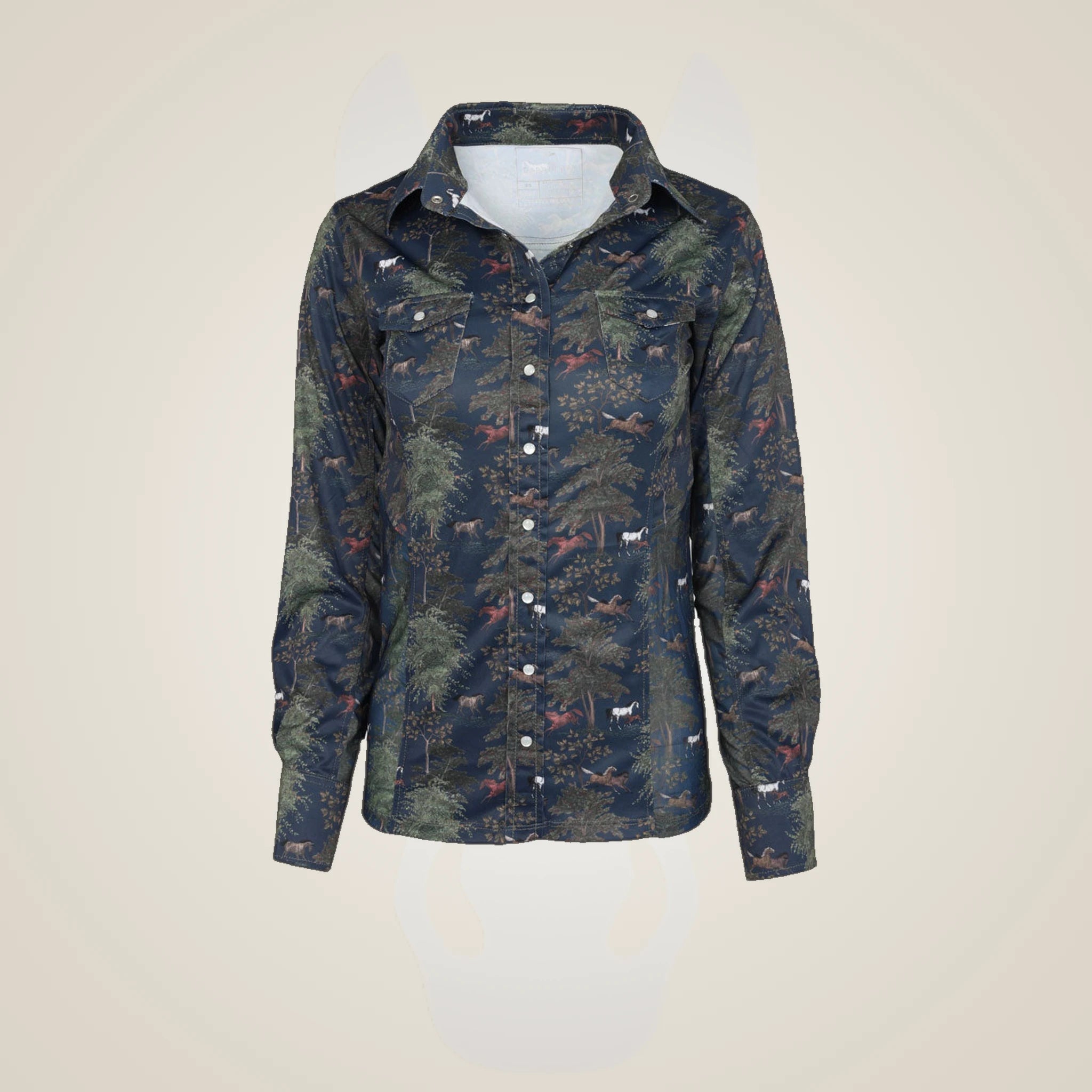 Dapplebay Autumn Toile Western Top - Navy
