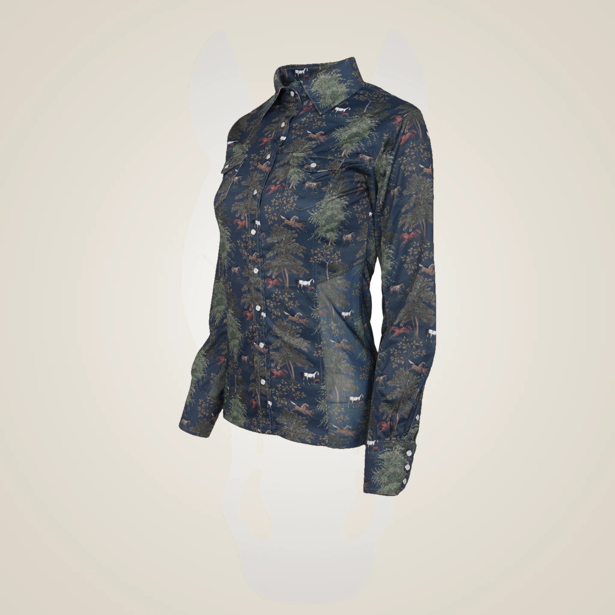 Dapplebay Autumn Toile Western Top - Navy