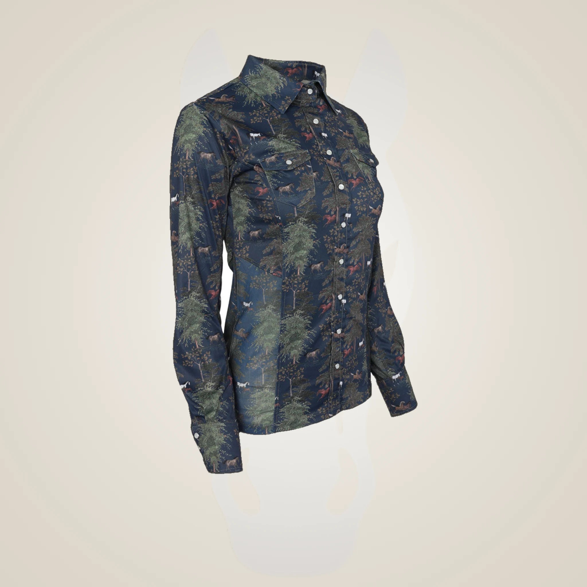 Dapplebay Autumn Toile Western Top - Navy