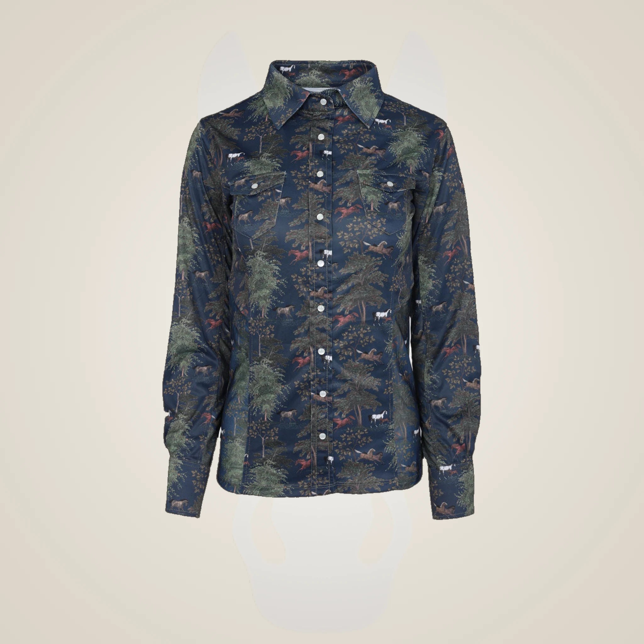 Dapplebay Autumn Toile Western Top - Navy