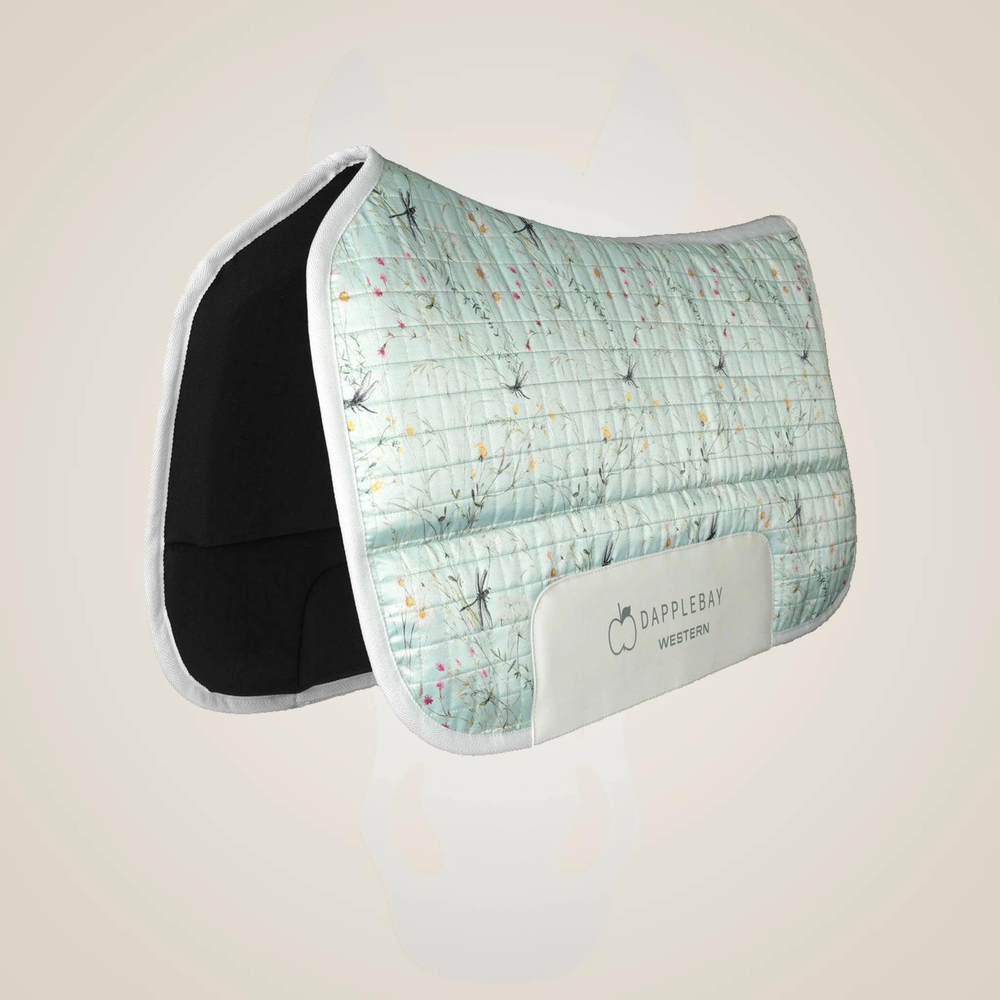Dapplebay Dragonfly Meadow Western Saddle Pad-Green - Green