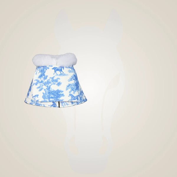Dapplebay Equestrian Toile Bell Boots-Blue/White