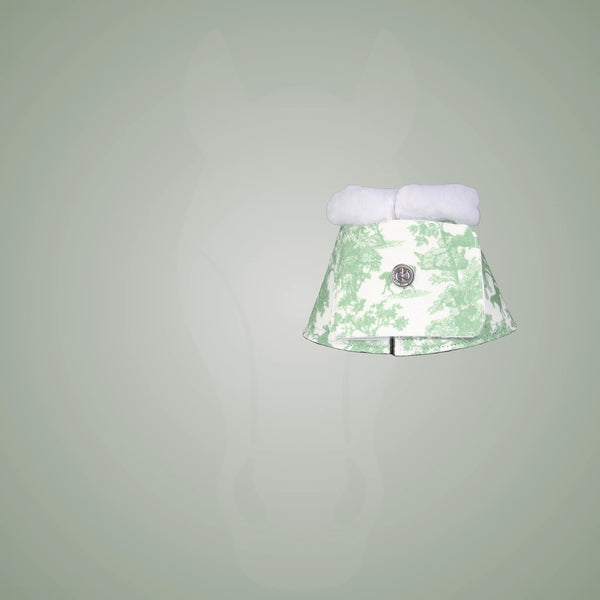 Dapplebay Equestrian Toile Bell Boots-Green/White