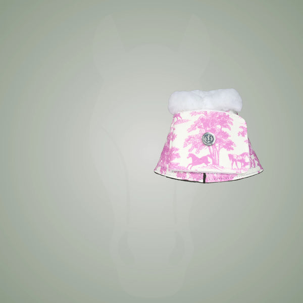 Dapplebay Equestrian Toile Bell Boots-Rose/White