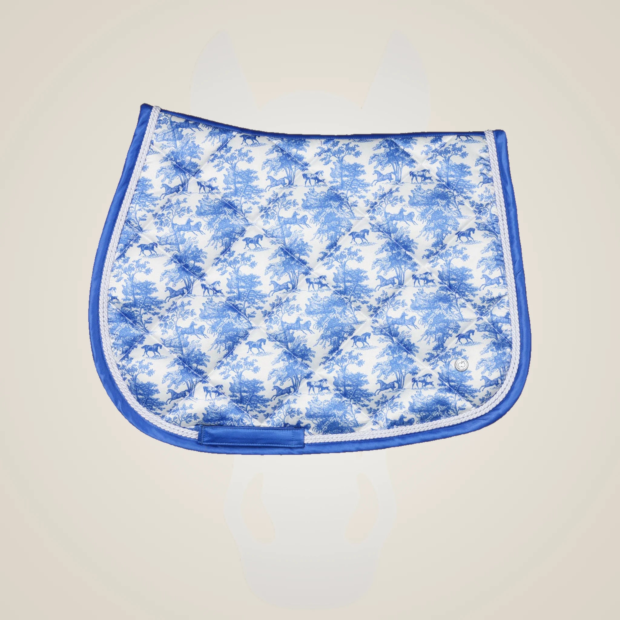 Dapplebay Equestrian Toile Jump Saddle Pad-Blue/White - Blue/White