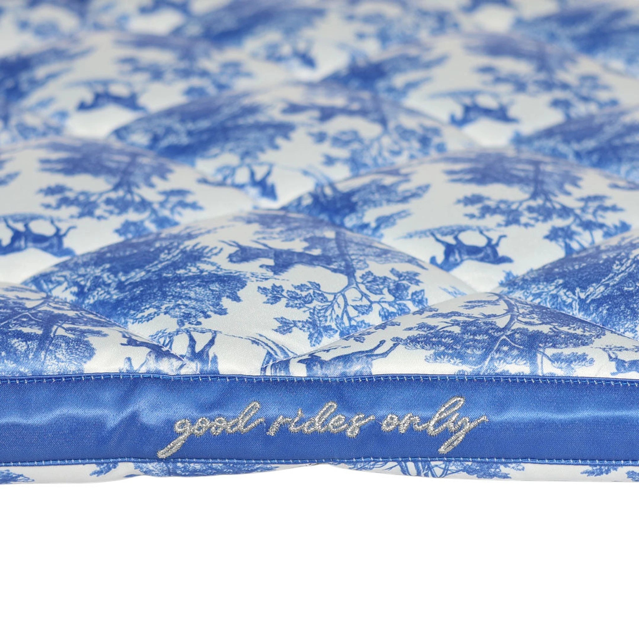 Dapplebay Equestrian Toile Jump Saddle Pad-Blue/White - Blue/White