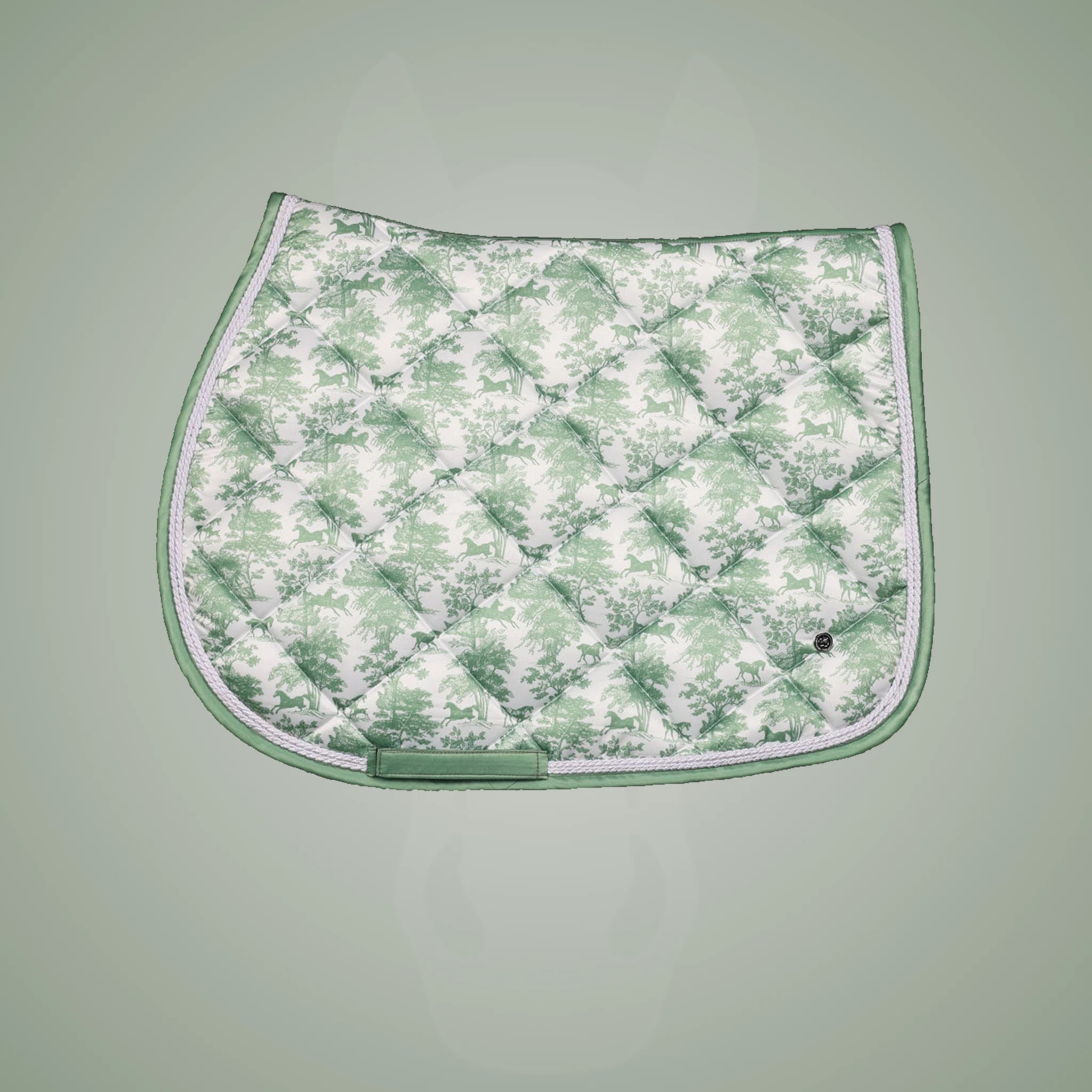 Dapplebay Equestrian Toile Jump Saddle Pad-Green/White - Green/White