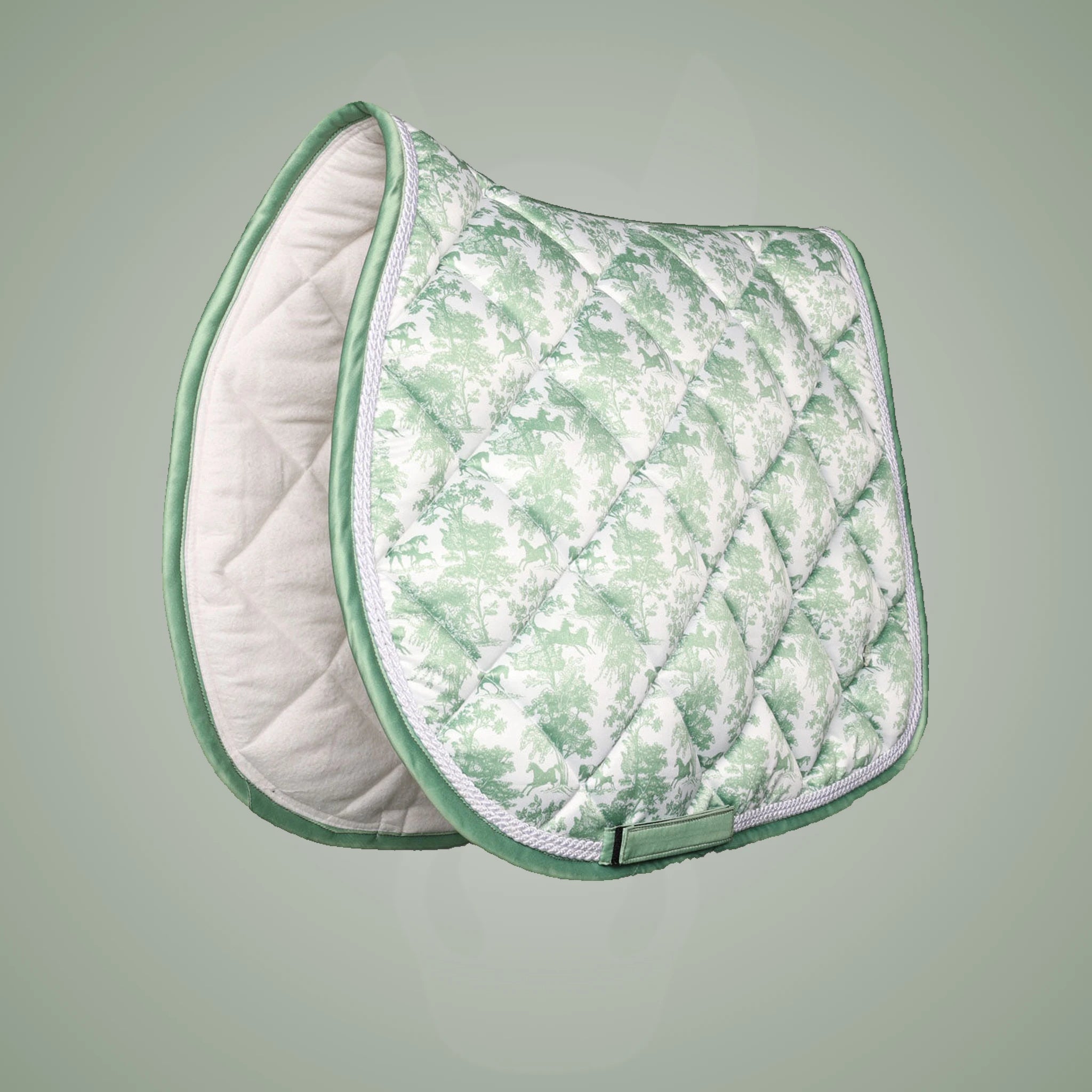 Dapplebay Equestrian Toile Jump Saddle Pad-Green/White - Green/White