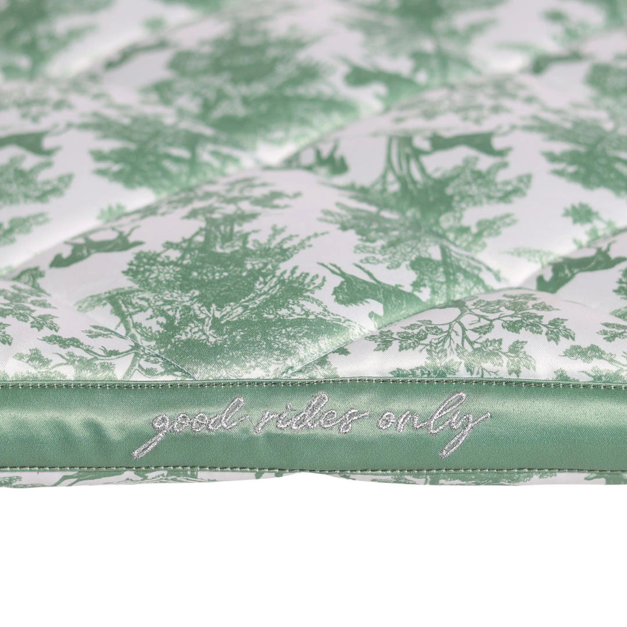 Dapplebay Equestrian Toile Pony Saddle Pad-Green/White - Green/White