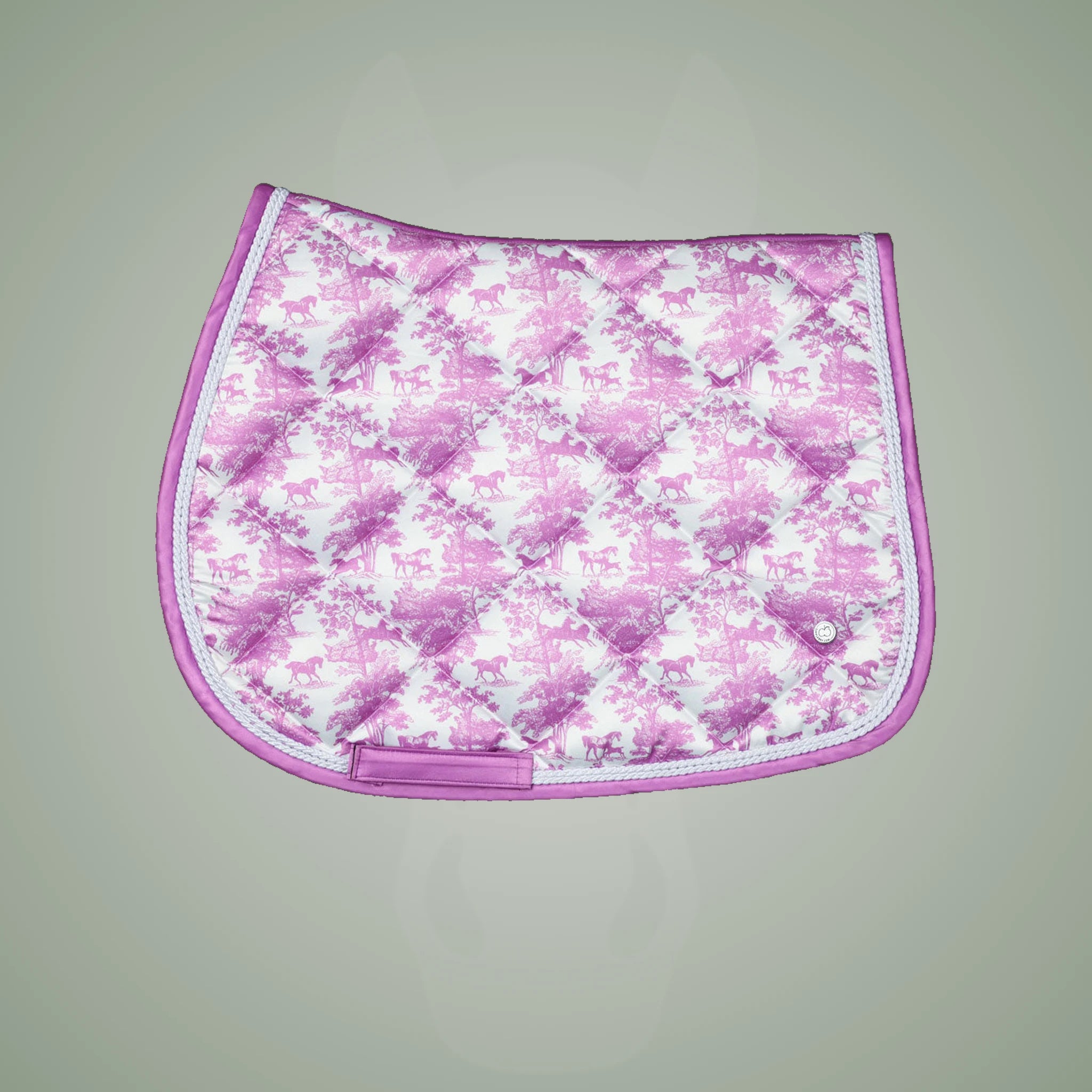 Dapplebay Equestrian Toile Pony Saddle Pad-Rose/White - Rose/White
