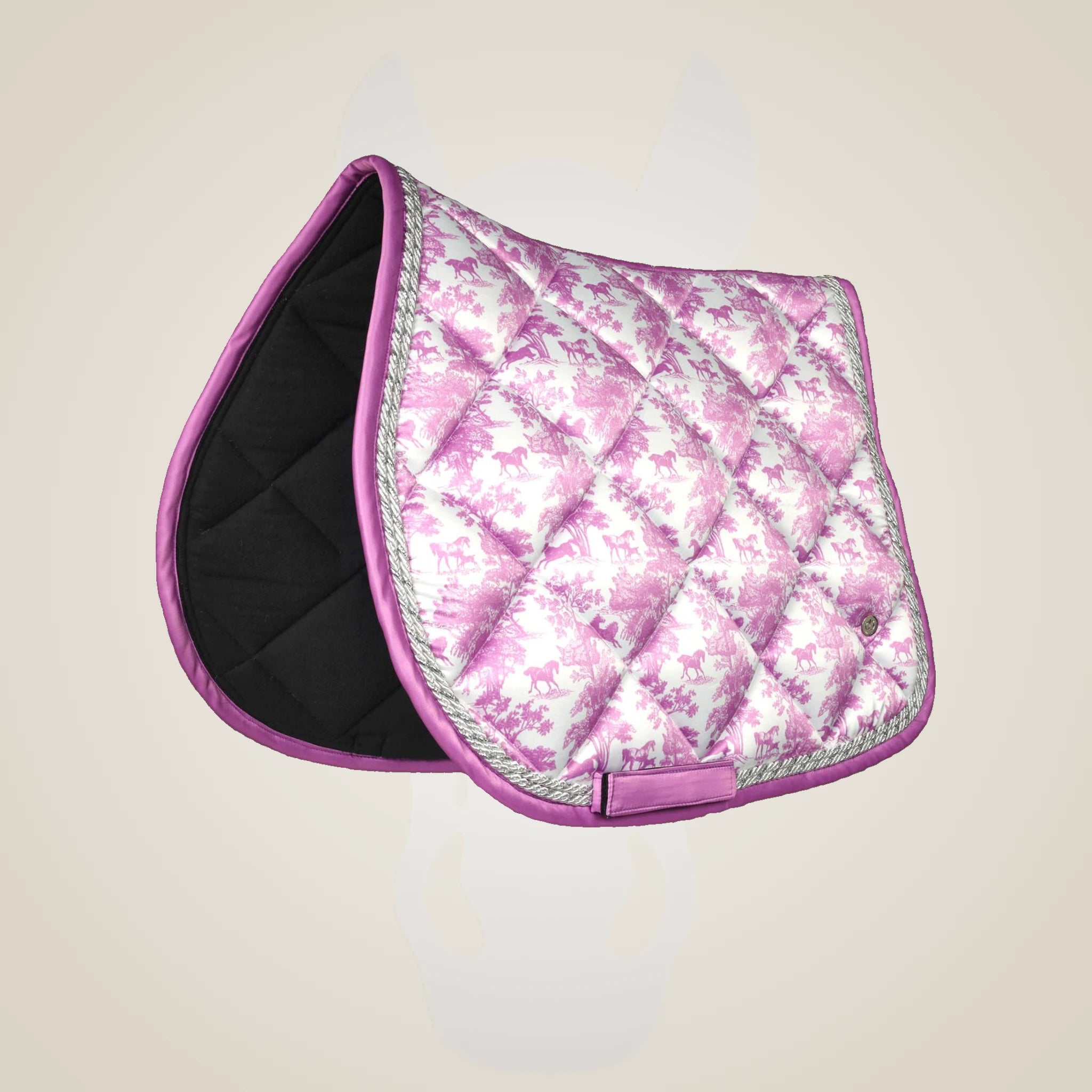 Dapplebay Equestrian Toile Pony Saddle Pad-Rose/White - Rose/White