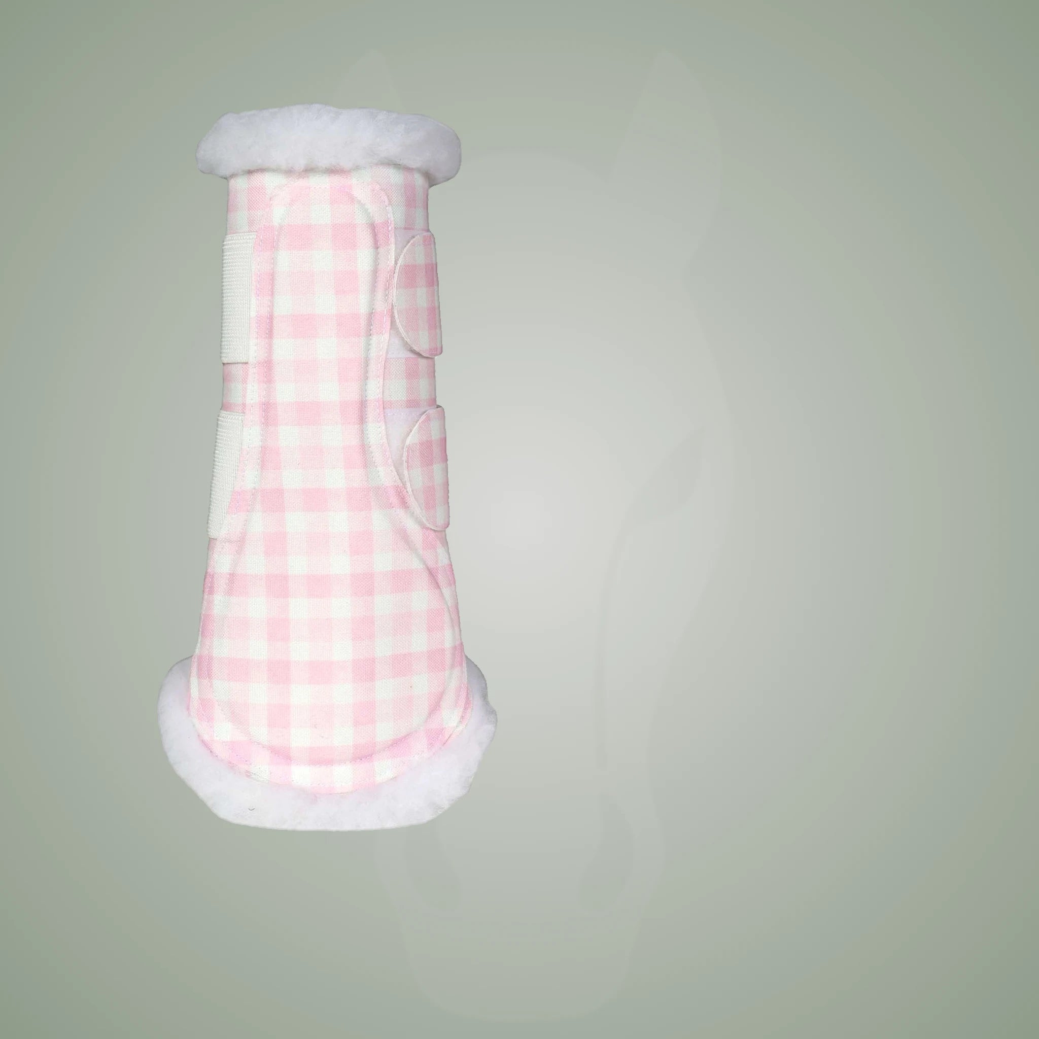Dapplebay Gingham Brush Boots-Pink/White - Pink/White
