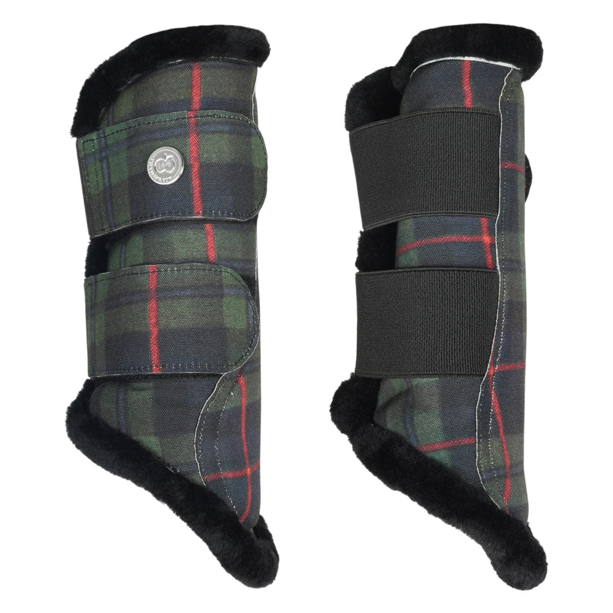 Dapplebay Holiday Plaid Brush Boots-Green - Green