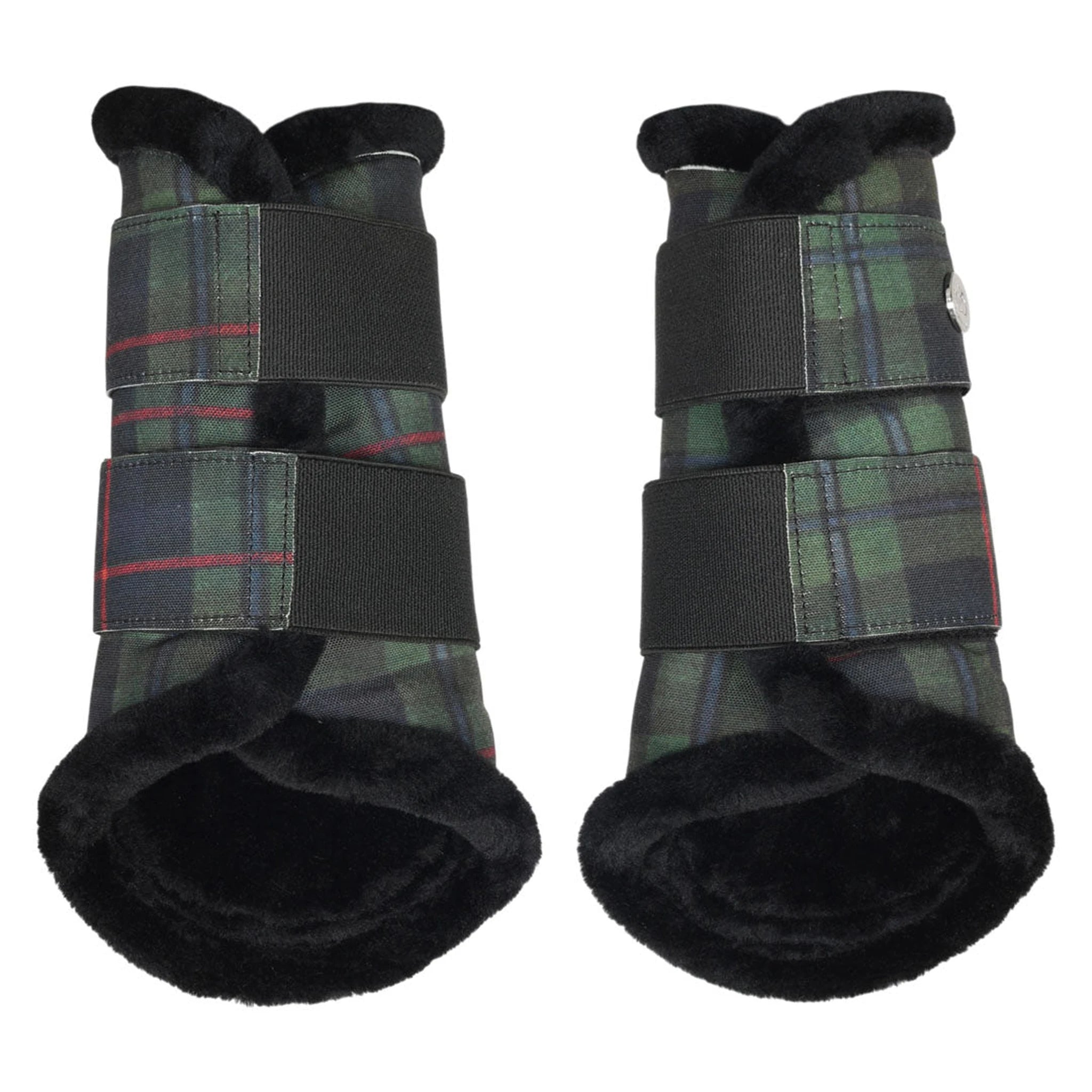 Dapplebay Holiday Plaid Brush Boots-Green - Green