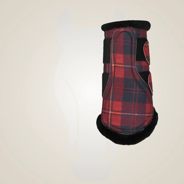 Dapplebay Holiday Plaid Brush Boots-Red