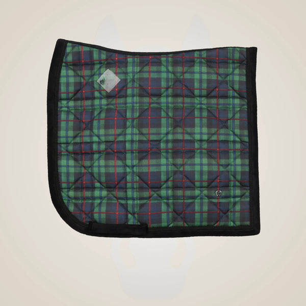 Dapplebay Holiday Plaid Dressage Saddle Pad-GREEN