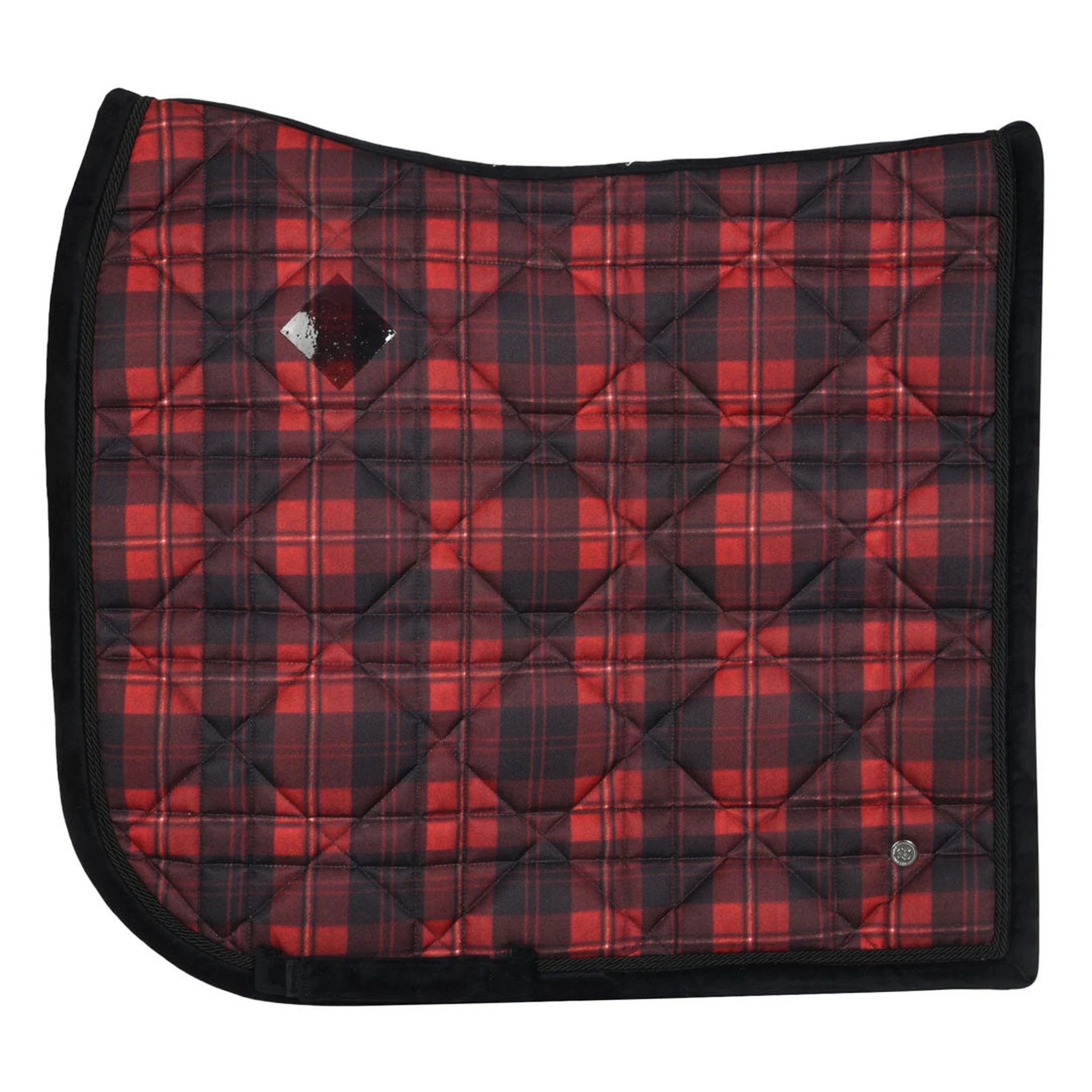 Dapplebay Holiday Plaid Dressage Saddle Pad-RED - Red